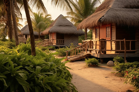 热带地区岛屿度假区的场景图片