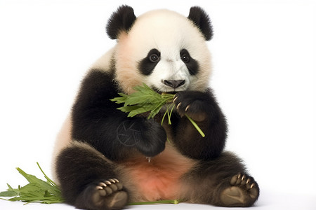 食竹笋大熊猫动物园中吃竹子的大熊猫背景