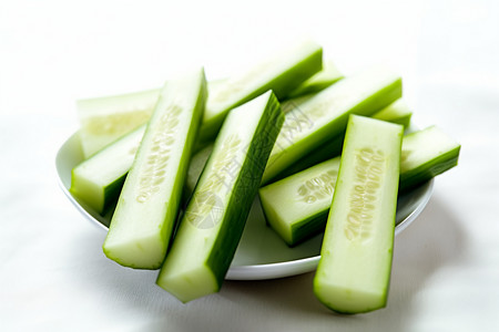 健康绿色的黄瓜条图片