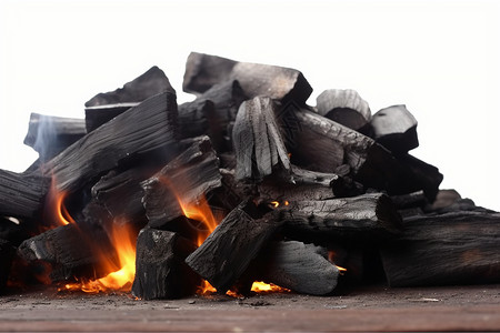 燃烧的木炭背景图片