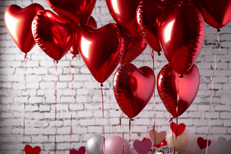 浪漫的红色气球背景图片