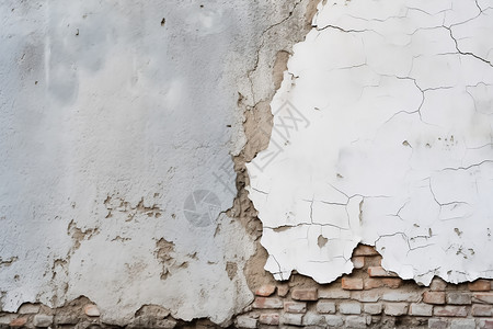 破旧裂缝的建筑墙壁图片