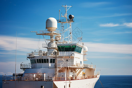 通信导航船上游艇上的通信和设备背景