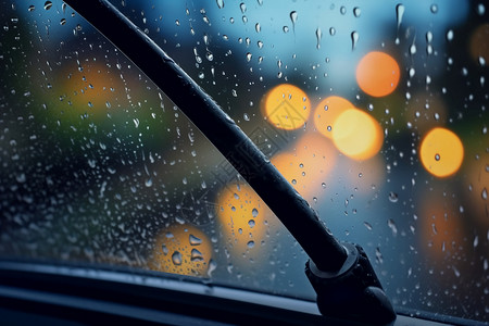 汽车挡风玻璃的雨刷器背景图片