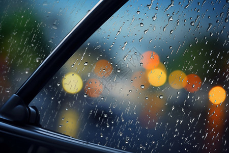 下雨天挡风玻璃的雨刷器背景图片