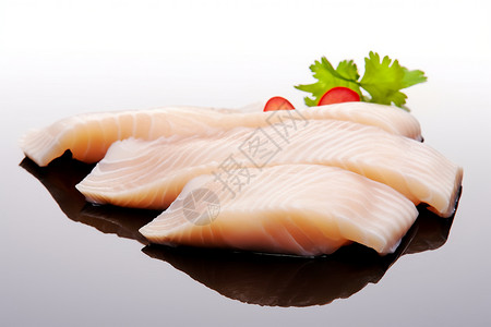 新鲜的三文鱼刺身背景图片