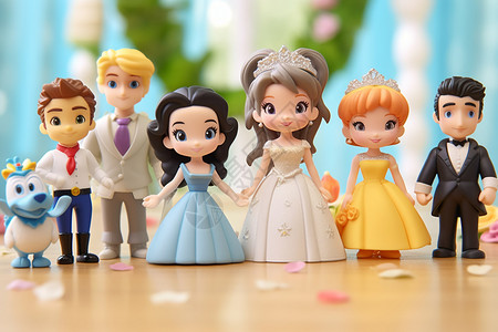 婚礼3d素材3D卡通人物模型背景