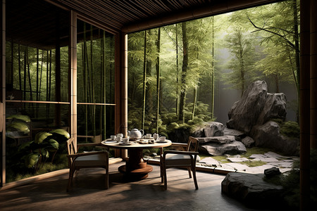 花园品茶新中式茶馆的魅力设计图片