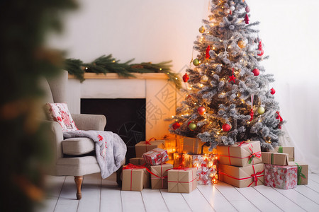庆祝圣诞节的房屋装饰物背景图片