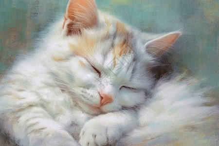 创意猫咪油画插图高清图片