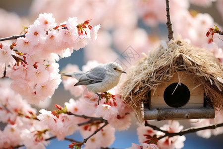 小鸟家春天枝头的小鸟背景