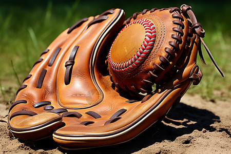 棒球运动手套背景图片