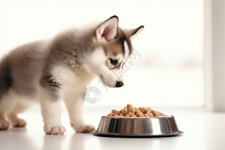 小狗吃东西吃东西的可爱小狗背景