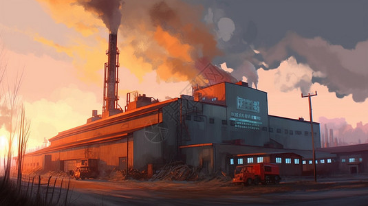 高端的工业工厂背景图片