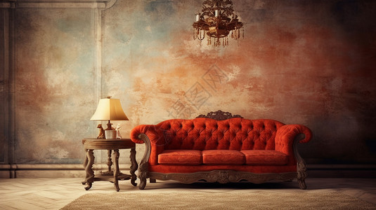 室内的复古沙发高清图片