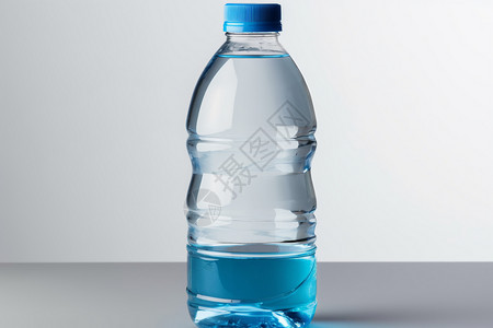 新鲜净化蓝色的塑料瓶背景