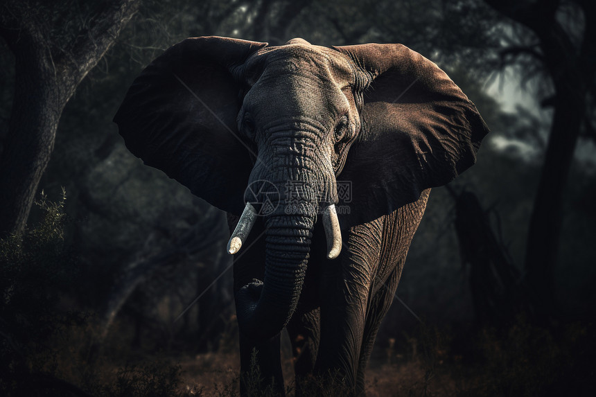户外野生的大象图片
