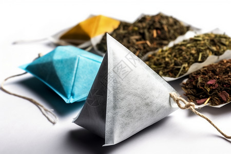 绿色三角形三角形的茶包背景