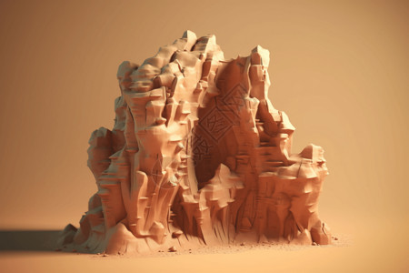 山体景观悬崖的泥塑设计图片