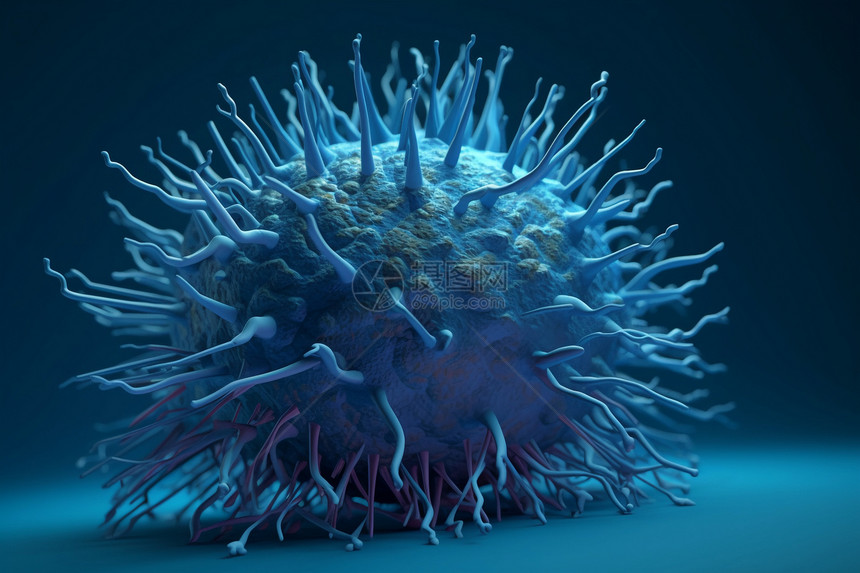 3D渲染细胞病毒图片