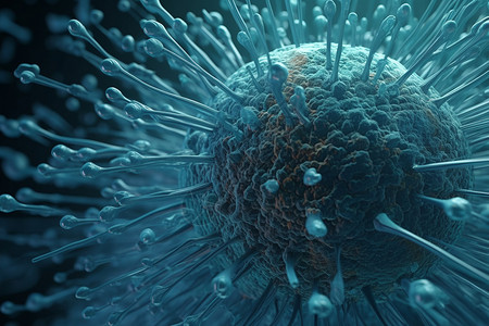 微观3D医疗环境中的病毒细胞图片