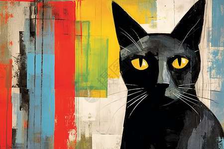 绘画的艺术猫咪背景图片