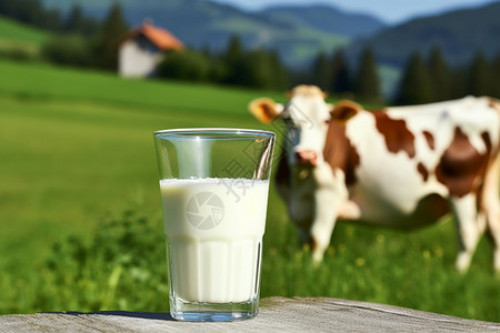 农村的奶牛和牛奶图片