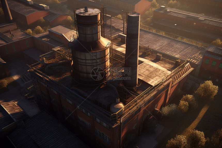 废弃的工厂厂房图片