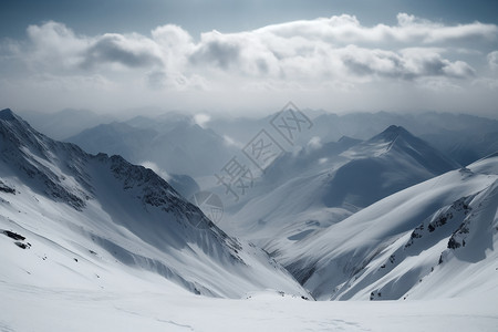 阿尔卑斯滑雪白雪覆盖的阿尔卑斯背景