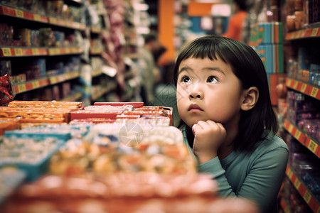 超市沉迷玩具的孩子图片