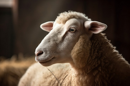 绵羊谷仓农场养殖的绵羊背景