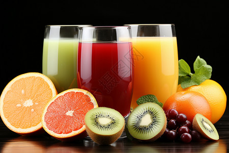 健康的水果和果汁图片