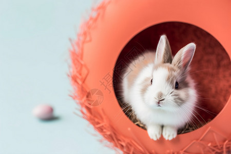 一只家养的可爱兔子图片