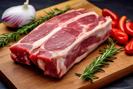 一大块猪肉一大块尚未切割的肉背景