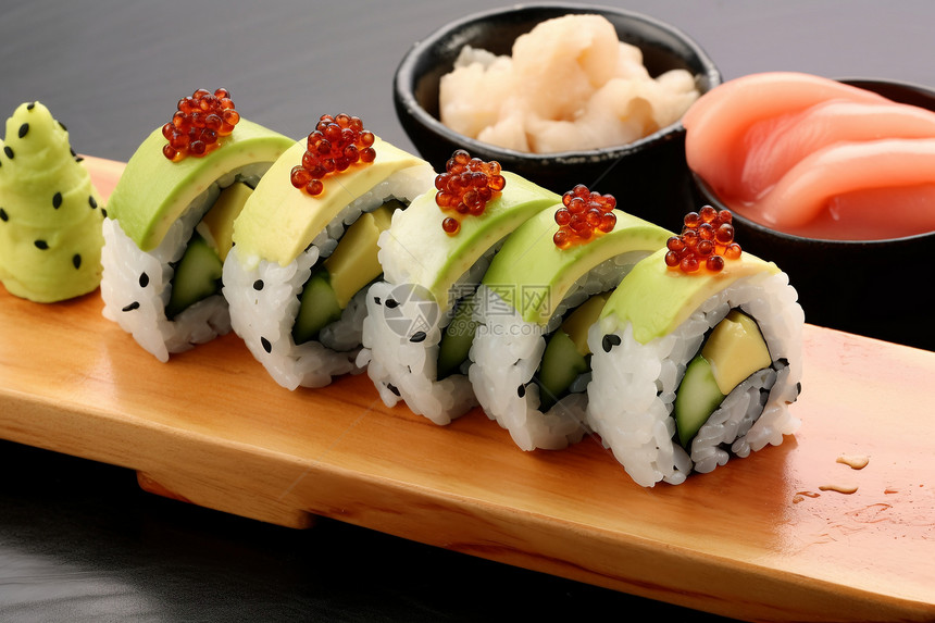 新鲜美味的日本寿司图片