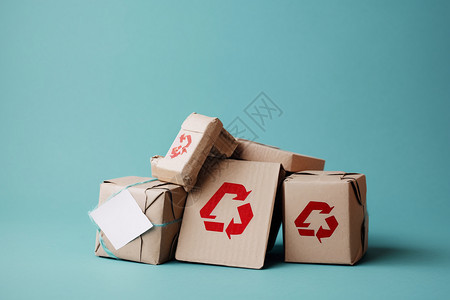 循环资源可循环利用的纸箱背景