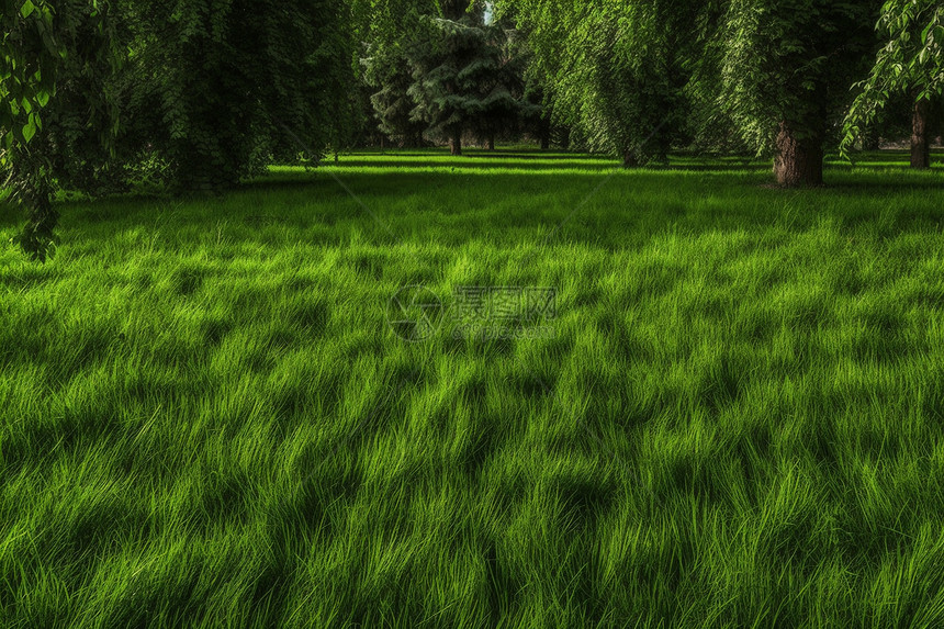 美丽的绿色草坪景观图片
