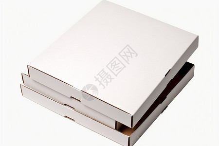 白色的披萨包装盒背景图片