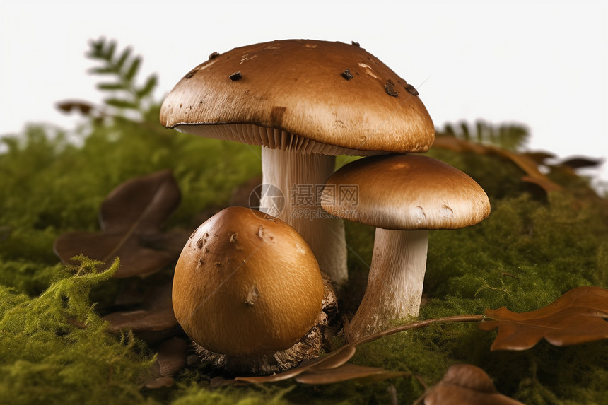 棕色的野生蘑菇图片