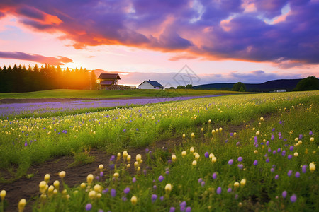 芬芳花儿芬芳的花田背景