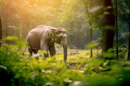 热带地区的大象高清图片