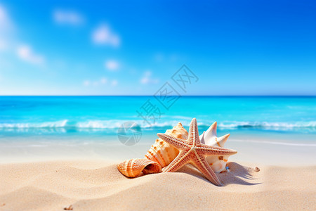 艺术气息的沙滩背景图片