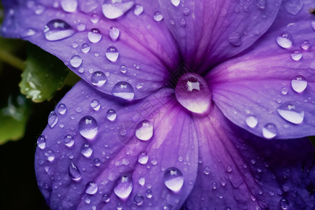 有露珠的紫花图片
