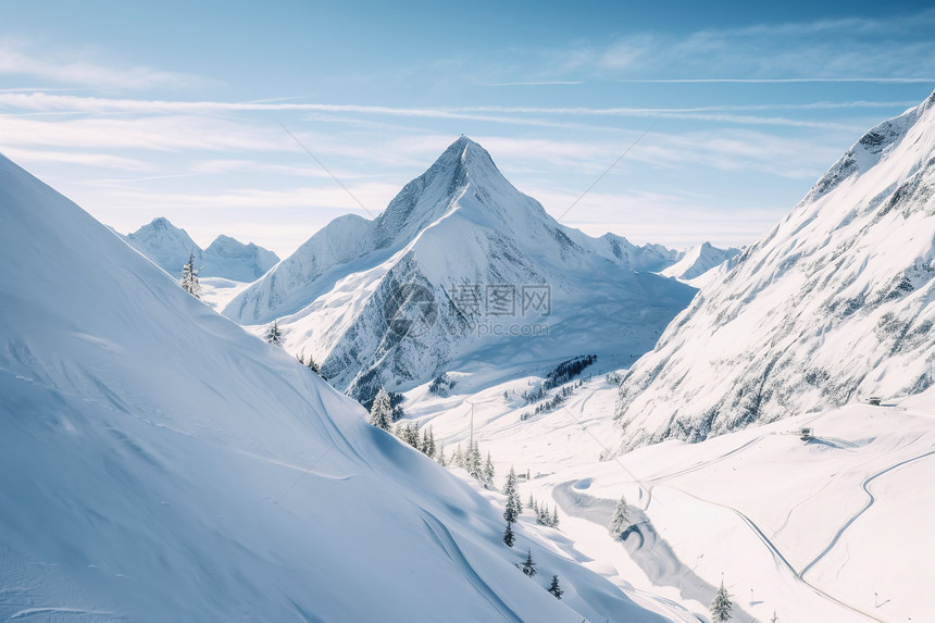 连绵的雪山图片