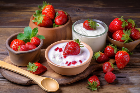 甘甜的草莓背景图片