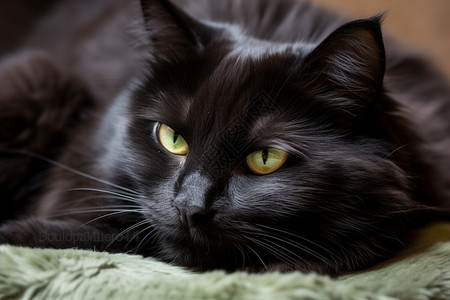 黑色的猫咪活泼俏皮的宠物猫咪背景