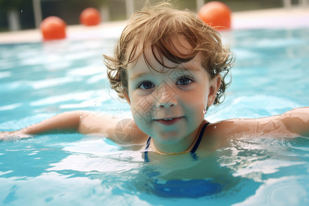 学习游泳的儿童背景图片