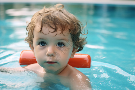 夏季游泳儿童游泳池中玩耍的儿童背景