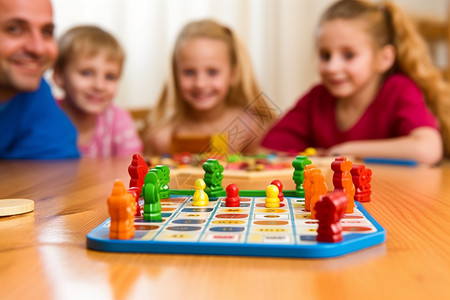 幼儿活动活动室里的棋盘游戏背景