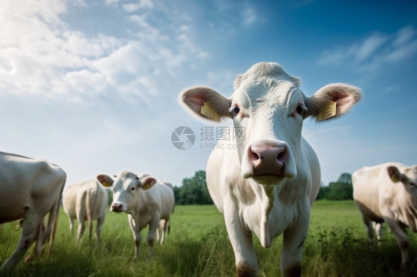 草原上放牧的牛图片
